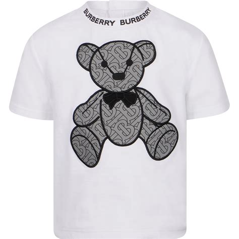 Burberry Logo Teddy Bear T-Shirt in White | BAMBINIFASHION.COM