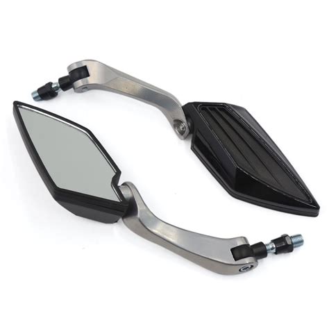 Unique Bargains Universal Motorcycle Bike Black Rear View Side Mirror ...