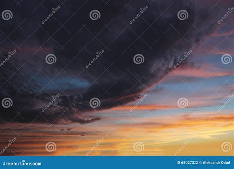 The Dark Clouds in the Sky at Sunset Storm Stock Photo - Image of cloud, horizon: 65027322