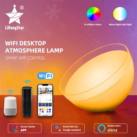 LED Night Light Bluetooth/WIFI Smart Desk Lamp APP Control Music Synchronization RGB Bedroom ...