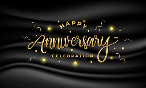 Happy Anniversary vector banner template with gold lettering 3031479 Vector Art at Vecteezy