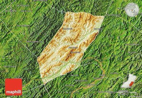 Physical Map of Nga, satellite outside