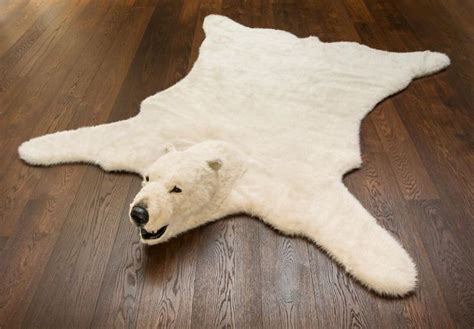 Add some classic white to your home with fluffy polar bear rug - HomeCrux | Bear skin rug, Bear ...