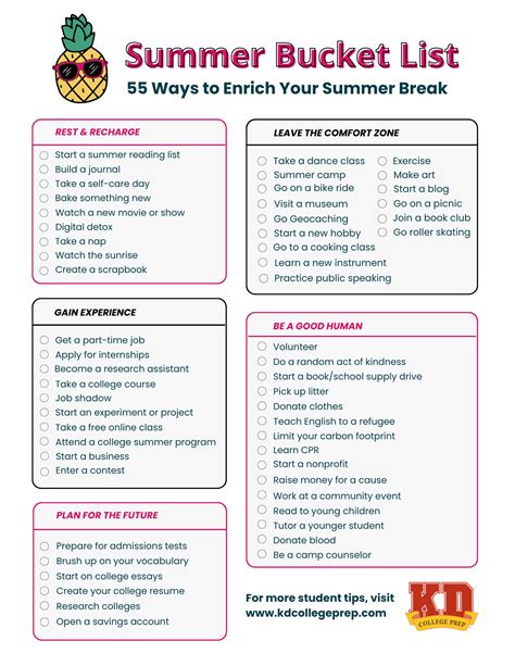 Summer Bucket List for Teens: 55 Ways to Enrich Your Break