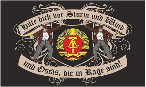 Spass kostet Fahne Flagge Hüte Dich vor Ossis DDR 90 x 150 cm schwarz : Amazon.de: Garten