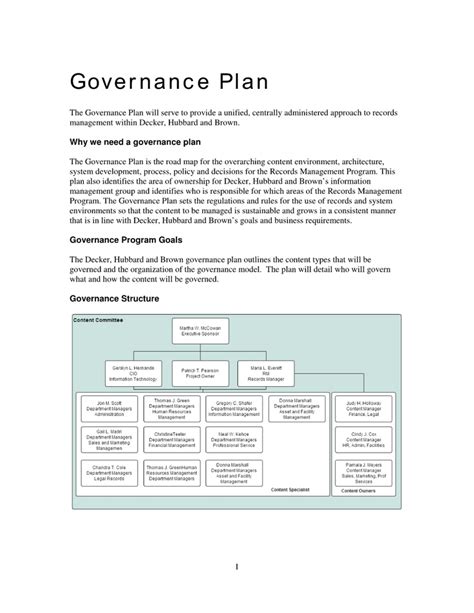 Sample Records Governance Plan - The Sample Records Management ...