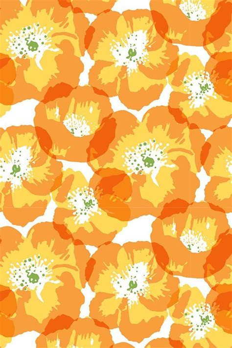 Big Poppies - orange Fabric | Orange wallpaper, Prints, Floral wallpaper