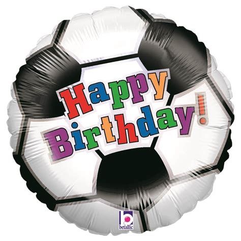 Ballon Foot Happy Birthday ø45cm : Ballons Hélium pour anniversaire sur Sparklers Club