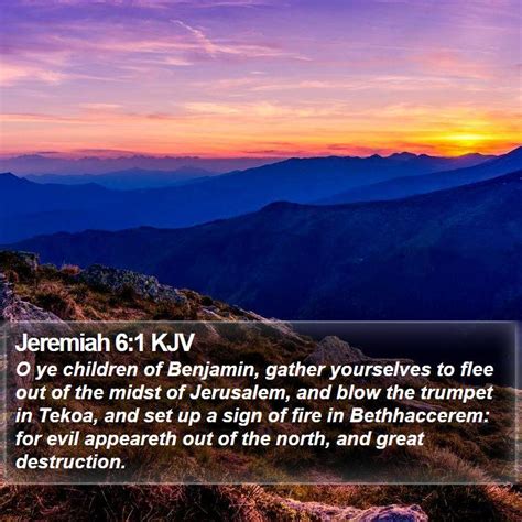 Jeremiah 6:1 KJV Bible Verse Images