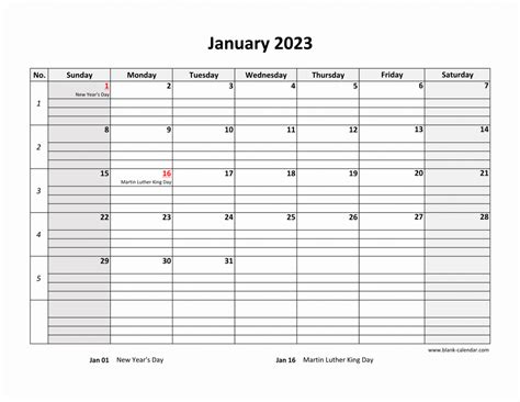 Printable Monthly Schedule