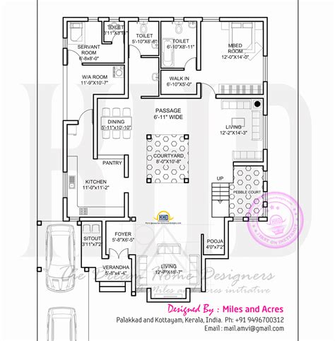 House plan and elevation by The Miles and Acres - Kerala Home Design ...