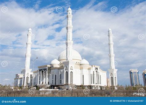 View of Hazrat Sultan Mosque in Nur-Sultan, Kazakhstan Stock Photo ...