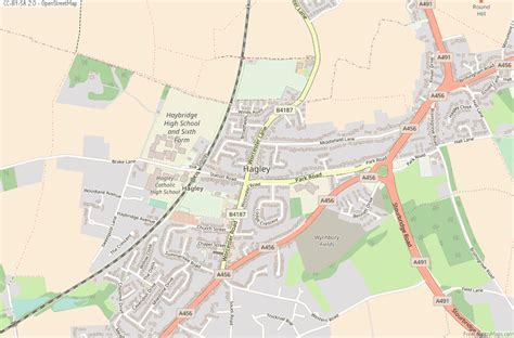 Hagley Map Great Britain Latitude & Longitude: Free England Maps