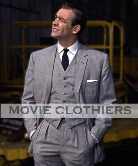 Goldfinger Sean Connery Grey Suit - James Bond Three Piece Suit