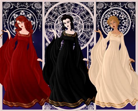 Clotho ~ Atropos ~ Lachesis - The Moirais by ZoombieGrrll on DeviantArt