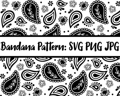 JPG Seamless bandana pattern -transparent background- SVG PNG digital ...