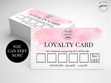 Loyalty Cards Template - Printable Word Searches