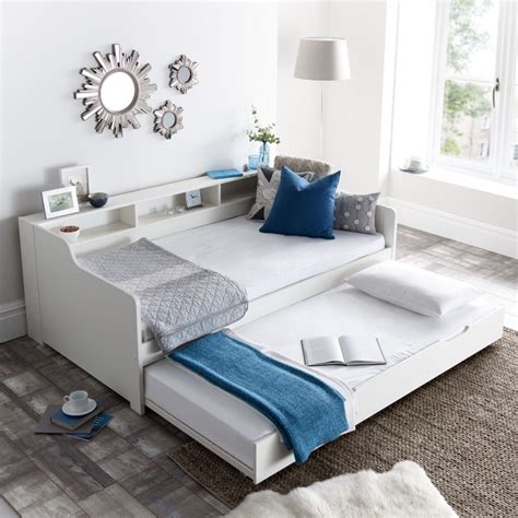 Tyler White Wooden Day Bed with Guest Bed Trundle | Guest bed, Daybed ...