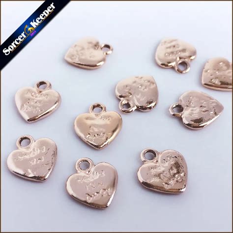 Wholesale Charms Fine Jewelry 30PCs 11*12 mm KC Gold Tone Heart Shaped Charms Pendants Findings ...