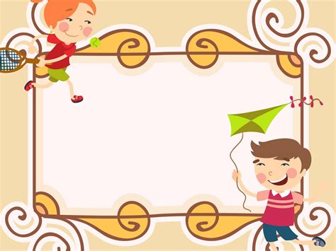 Sweet Cartoon Photo Frame Powerpoint PPT Template is nice for kids ...