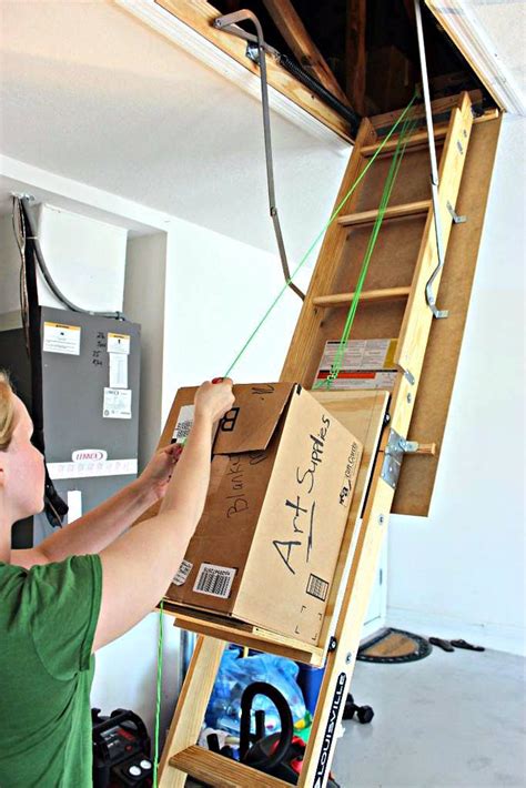 DIY Attic Storage Assistance | Attic storage, Garage storage, Attic lift