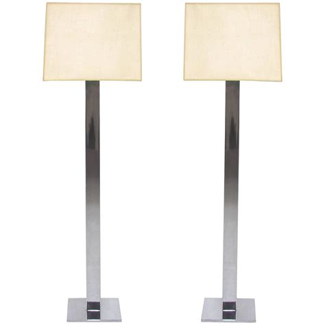 Pair of Mid-Century Chrome Floor Lamps by George Kovacs For Sale at 1stdibs