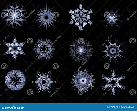 Fractal snowflakes stock illustration. Illustration of drawings - 3715077