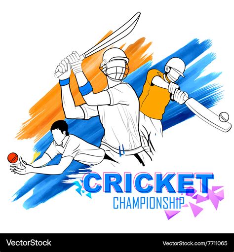 Batsman playing cricket championship Royalty Free Vector