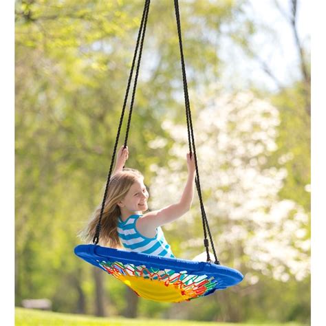 HearthSong Funshine Swing Blue Rope Swing for Residential Use - Holds up to 250 lbs at Lowes.com