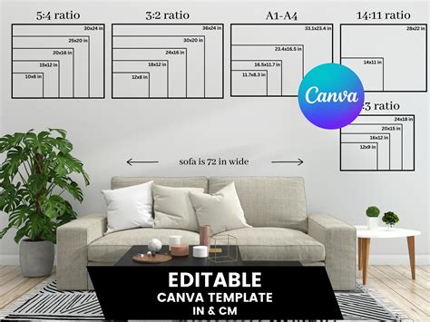 Horizontal Wall Art Size Guide, Size Comparison,Poster Frame Size Guide, poster size guide ...