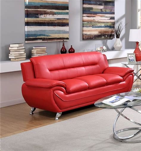 Modern Living Room Ideas With Red Leather Sofa | Bryont Blog