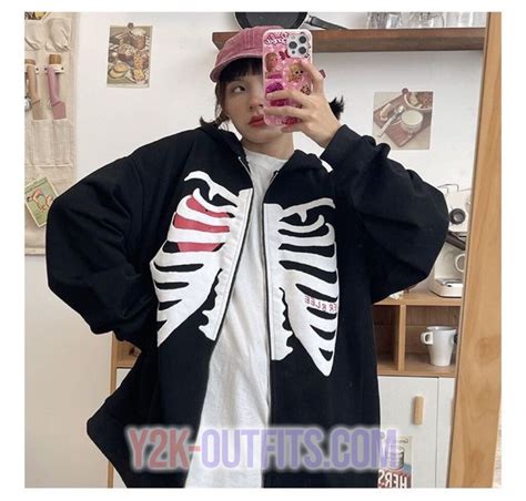 CYBER Y2K Skeleton Hoodie | Y2K Outfits