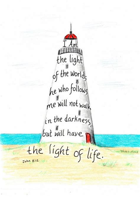 Lighthouse, Bible Verse Art Print, Hand Lettered Typography, Wall Art ...