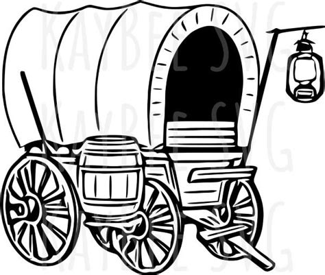 Horse And Covered Wagon Clipart Silhouette