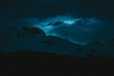 Dark Evening Snow Covered Mountains 5k Wallpaper,HD Nature Wallpapers,4k Wallpapers,Images ...