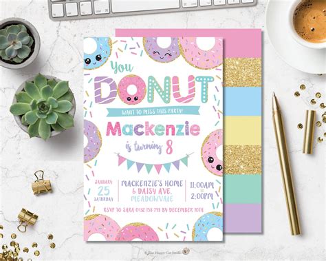 Donut Invitation EDITABLE TEMPLATE You Donut Want to Miss - Etsy Australia | Donut invitation ...