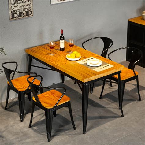 Vivan Interio Commercial restaurant metal dining table and metal chairs ...