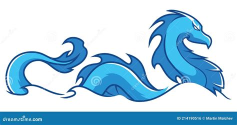 Water Dragon Mascot stock vector. Illustration of china - 214190516