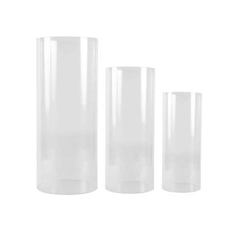 Acrylic Cylinder Plinth Set - Available in White or Clear