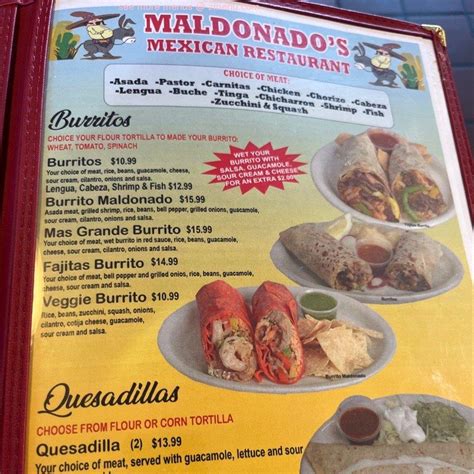 Online Menu of Maldonado's Mexican Restaurant Restaurant, San Luis Obispo, California, 93405 - Zmenu