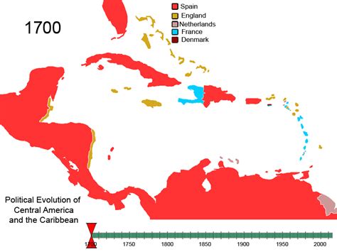 Central American and Caribbean Possessions 1700-1983[850x638][GIF] : r/MapPorn