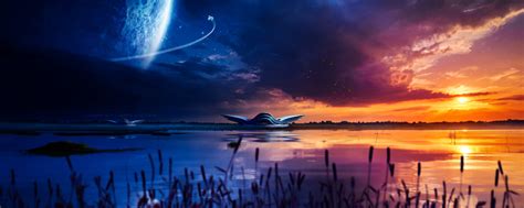 1200x480 Resolution Sci Fi Night Sky 1200x480 Resolution Wallpaper - Wallpapers Den