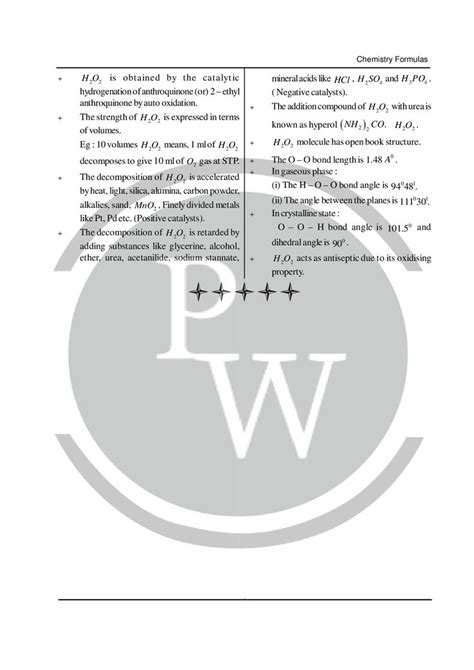 Chemistry formula for class 11 chapter- Hydrogen|Hydrogen formula pdf ...