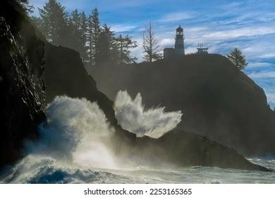 Cape Disappointment Lighthouse Mouth Columbia River Stock Photo ...