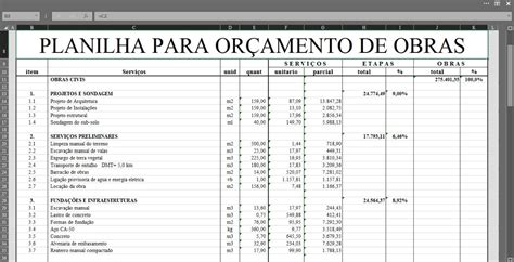 Planilhas De Orçamento E Calculo De Custos De Obras - R$ 29,00 em Mercado Livre