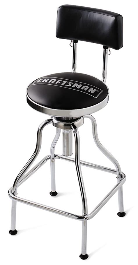 Craftsman Chrome/Vinyl Hydraulic Hydraulic Stool / Stools Garage | eBay