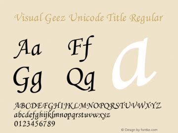 Visual Geez Unicode Title Font,VisualGeezUnicodeTitle Font|Visual Geez Unicode Title Visual Geez ...