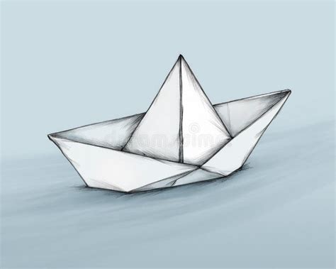 Simple paper boat stock illustration. Illustration of gray - 60586004