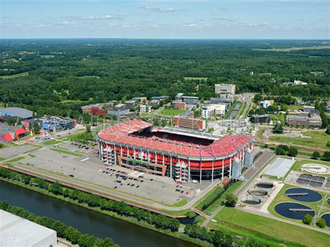 aerial view Enschede, De Grolsch Veste, the FC Twente football stadium ...