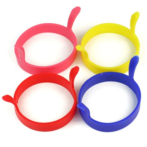 4pcs Round Silicone Fried Egg Ring Mold Oven Poacher Pancake Egg Poach Ring Mould Kitchen ...